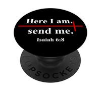 Here I Am Send Me Isaiah 6:8 Christian Cross Bible Verse PopSockets Adhesive PopGrip