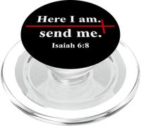 Here I Am Send Me Isaiah 6:8 Christian Cross Bible Verse PopSockets PopGrip for MagSafe