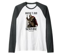 Here I Am Send Me Knights Templar Crusader - Isaiah 6:8 Raglan Baseball Tee