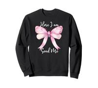 Here I Am Send Me Women Lord Send Me Christian Pink Bow God Sweatshirt