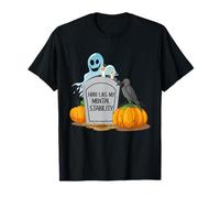 Here Lies My Mental Stability Ghosy Halloween Pumpkin T-Shirt