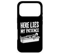 Here Lies My Patience Goth Skeleton Coffin Art Dark Horror Case for iPhone 17 Pro