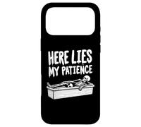Here Lies My Patience Goth Skeleton Coffin Art Dark Horror Case for iPhone 17 Pro Max