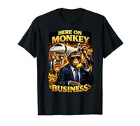 Here On Monkey Business Rich Ape Fancy Suit Bananas and Jet T-Shirt