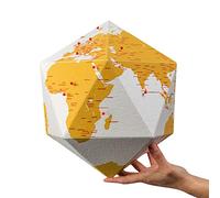HERE, Personal World Globe w/Pins, Capsule Collection 3D Map, for Home, Business & Office Decor, Premium Quality Paper, Easy to Assemble, Perfect Gift for Travelers (Small, City Names - Gold)