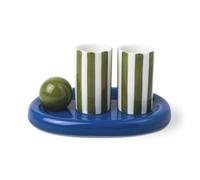 Here’s How | Lily Mae Ceramic Shot Glasses | Set of 2 | Cobalt & Olive | Ceramic