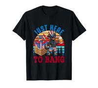 Here to Bang 4th of July Australian Kelpie Drinking Beer T-Shirt