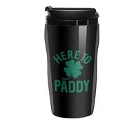 Here to Paddy Shamrock Coffee Cup Travel Mug with Leakproof Lid Double Wall Tumbler Water Bottle 250ml