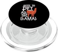 Here To Pet All The Llamas Sayings Cute Animal Llama PopSockets PopGrip for MagSafe