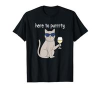 Here to Purrrty Cat Theme Bachelorette Party Value Graphic T-Shirt