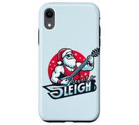 HERE TO SLEIGH Funny Santa Claus Rocker Electric Guitar Meme Case for iPhone XR