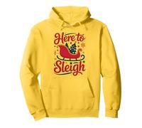 Here to Sleigh Funny Xmas funny Slay Christmas Puns Reindeer Pullover Hoodie