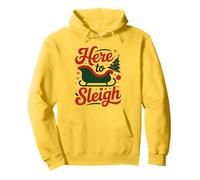 Here to Sleigh Funny Xmas funny Slay Christmas Puns Reindeer Pullover Hoodie