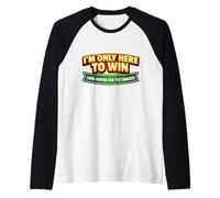 Here to Win and Maybe for The Snacks Bingo Board Game Night Raglan Baseball Tee