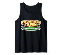 Here to Win and Maybe for The Snacks Bingo Board Game Night Tank Top