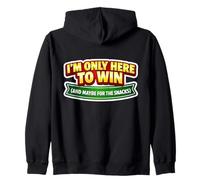 Here To Win And Maybe For The Snacks Bingo Board Game Night Zip Hoodie