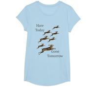 Here Today Gone Tomorrow or was it Hare? T-Shirt, Girls, Baby Blue, X-Small