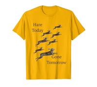 Here Today Gone Tomorrow or was it Hare? T-Shirt, Men, Golden Yellow, 3X-Large