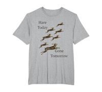 Here Today Gone Tomorrow or was it Hare? T-Shirt, Men's Big and Tall, Heather Grey, 6X Tall