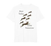 Here Today Gone Tomorrow or was it Hare? T-Shirt, Men's Big and Tall, White, 3X Tall