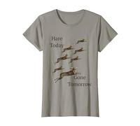 Here Today Gone Tomorrow or was it Hare? T-Shirt, Women, Slate Grey, X-Large
