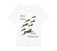 Here Today Gone Tomorrow or was it Hare? T-Shirt, Women's Plus, White, 2X