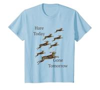 Here Today Gone Tomorrow or was it Hare? T-Shirt, Youth, Baby Blue, X-Small