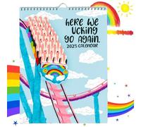 Here We Fu-cking Go Again 2025 Calendar Funny 2025 Wall Calendar - Jan 2025 - Dec 2025 Calendar Planner 2025 for Home, Office (Full Colour, 29 * 21cm/ 11.4 * 8.26in)