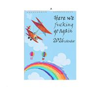 Here We Fucking Go Again 2026 Calendar, Funny Calendar 2026, Calendars Planner, One Day At A Fucking Time 2026 Sweary Mental Health Calendars for Home Office, Gift for Friends & Colleagues