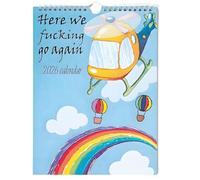 Here We Fxcking Go Again Calendar 2026 UK, 12 Monthly Wall Calendar Planner, Gag Gift for Friends, Funny Wall Calendars Family Organizer, 12 Month Planner Present for New Year (Helicopter)