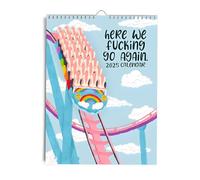 Here We Go Again 2025 Calendar - 12-Month Planning, Scheduling and Organization, Funny Daily Planner Wall Calendar with Note Pads for Home and Office