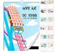 Here We Go Again 2026 Calendar - Funny Wall Planner UK, 12-Month Hanging Family Calendar with Notes, Writable Monthly Organizer for Home Office, Gift for Men Women