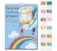 Here We Go Again Calendar 2026 Funny Wall Calendars UK Blue Helicopter Calendar Twin Wire Spiral 12 Month Hanging Planner for Business Home Office Decor Christmas Birthday Gifts