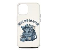 Here We Go Again Teacher Kawaii Patchwork Backpack Case for iPhone 12/12 Pro