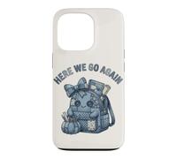 Here We Go Again Teacher Kawaii Patchwork Backpack Case for iPhone 13 Pro