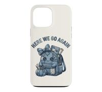 Here We Go Again Teacher Kawaii Patchwork Backpack Case for iPhone 13 Pro Max