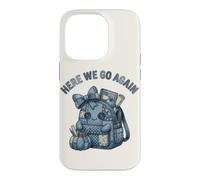 Here We Go Again Teacher Kawaii Patchwork Backpack Case for iPhone 14 Pro