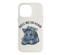 Here We Go Again Teacher Kawaii Patchwork Backpack Case for iPhone 14 Pro Max