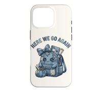 Here We Go Again Teacher Kawaii Patchwork Backpack Case for iPhone 16 Pro