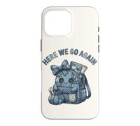 Here We Go Again Teacher Kawaii Patchwork Backpack Case for iPhone 16 Pro Max