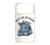 Here We Go Again Teacher Kawaii Patchwork Backpack Case for iPhone 17 Pro Max