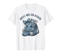 Here We Go Again Teacher Kawaii Patchwork Backpack Value Graphic T-Shirt, Men, White, S
