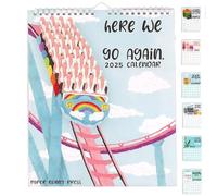 Here We Go Again Wall Calendar 2025, Funny 12 Month Planner Hanging Wall Calendar with Roller Coaster Get Ready for A Year Calendar for Office Home Christmas Birthday (2025 A)
