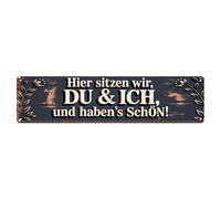 Here We Sit, You And I, And Have A Nice Time Tin Sign Retro Metal Sign for Cafe Bar Pub Home Game Room Gym Club Wall Decoration Vintage Metal Poster 4x16 Inch