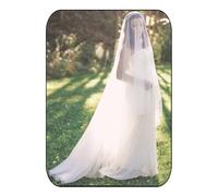 HEREAD 2 Tiers Bridal Wedding Veil Long Cathedral Length Bride Tulle Veils Hair Accessoies with Comb and Cute Edge (Ivory)