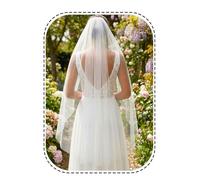 HEREAD Fingertip Length Wedding Veil with Comb for Brides