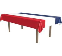 HEREER French Party Decorations 2Pcs French Flag Blue White and Tablecloth for French Party Supplies American themed Party Favors
