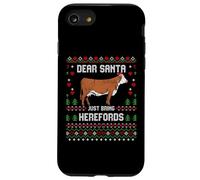 Hereford Cattle Cow Livestock Christmas Ugly Xmas Sweater Case for iPhone SE (2020) / 7/8