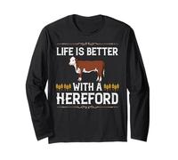 Hereford Cow Cattle Bull Beef Farm Long Sleeve T-Shirt