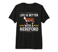 Hereford Cow Cattle Bull Beef Farm Premium T-Shirt